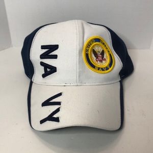United States Navy Baseball Adjustable Blue and White Cap